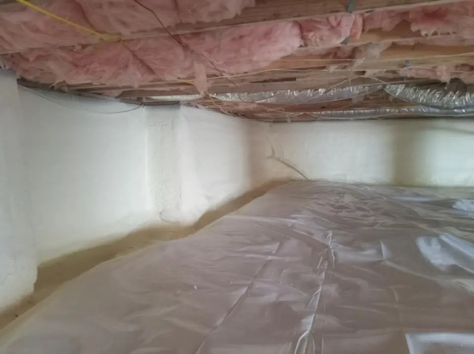 Crawl space encapsulation with closed-cell spray foam for Flat Roof Repair in Independence